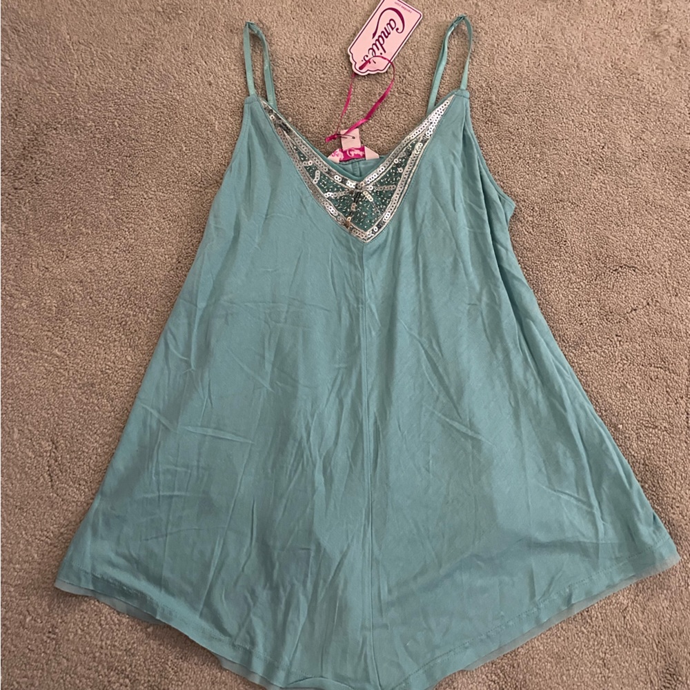 NWT New Candie’s Embellished Neck Tank